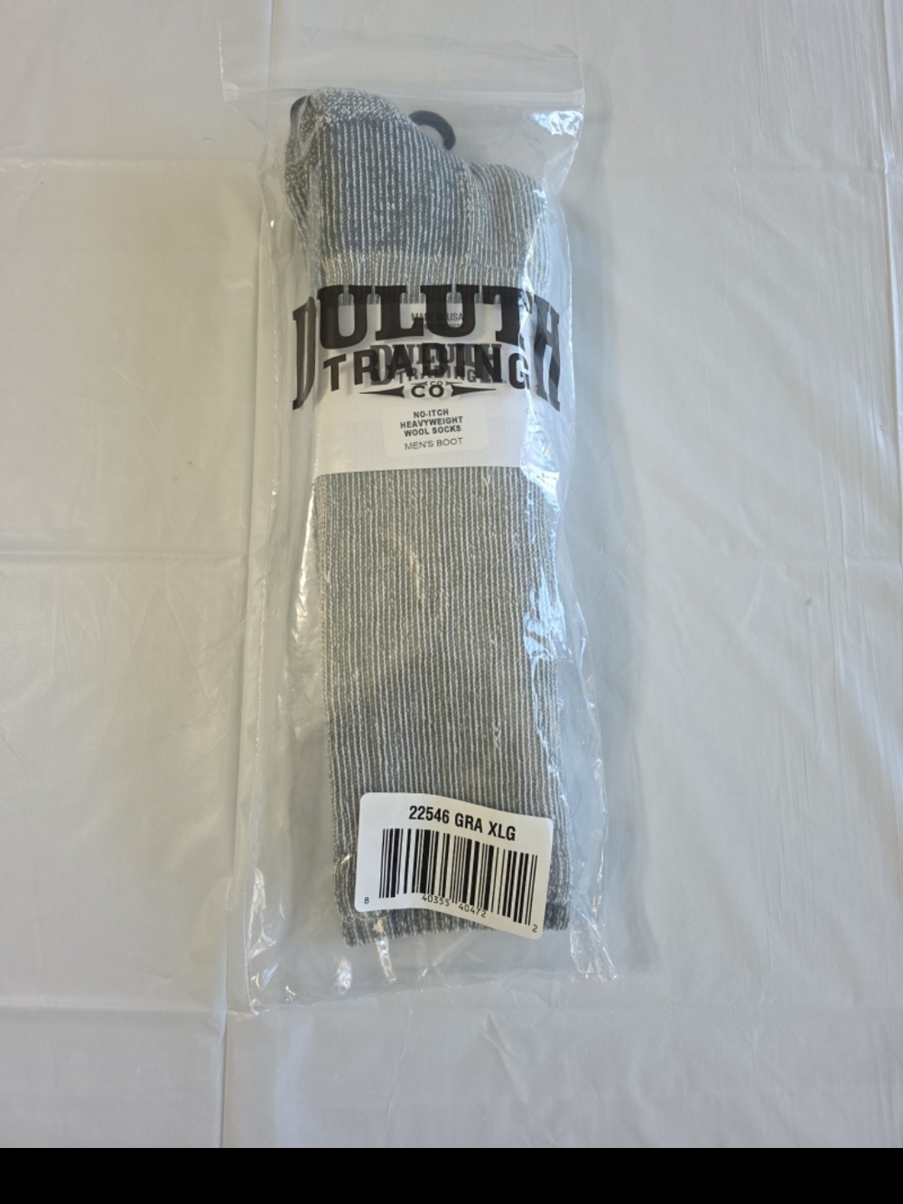 Duluth Trading Co Gray Ribbed Wool-Blend Boot Socks